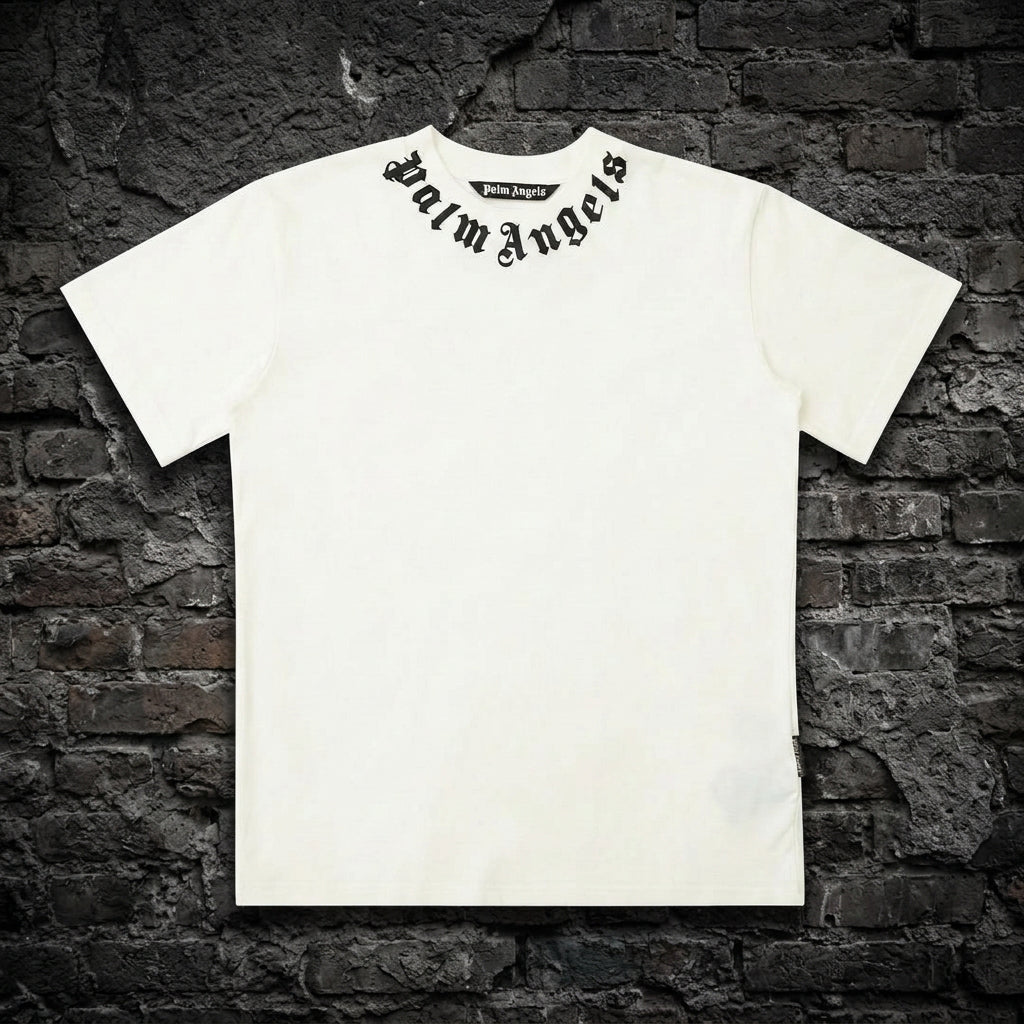 Camiseta Palm Angels Gothic Neck WHITE