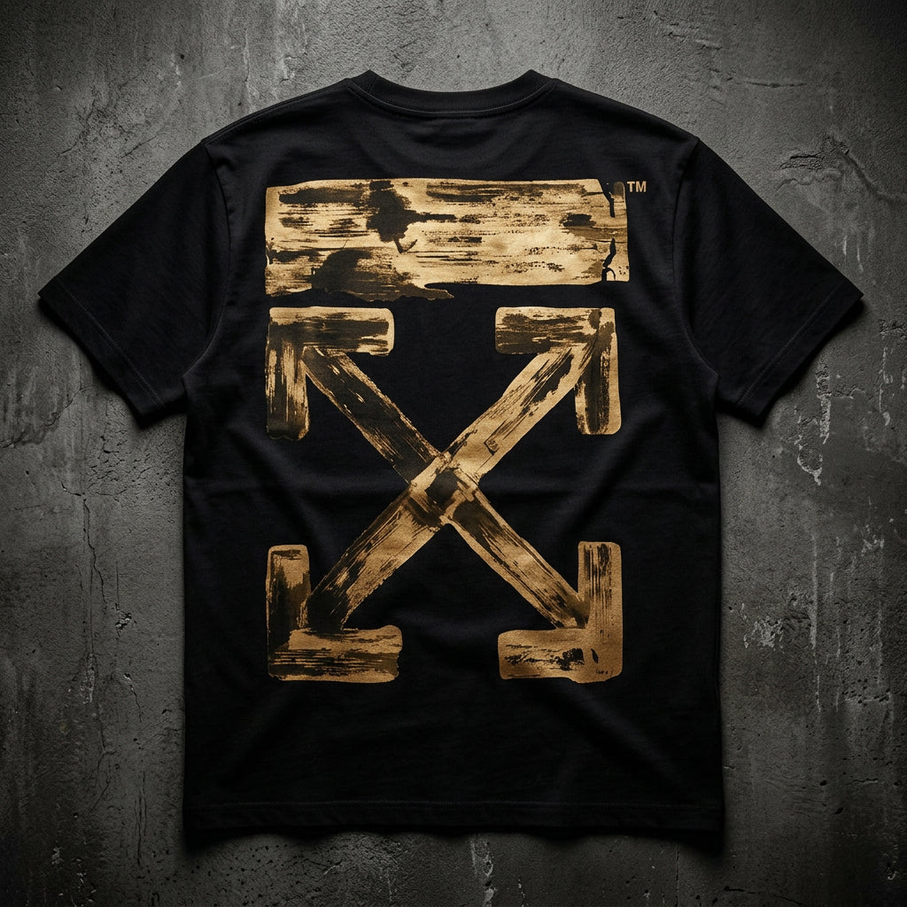 Off-White Gold Arrow Tee Black