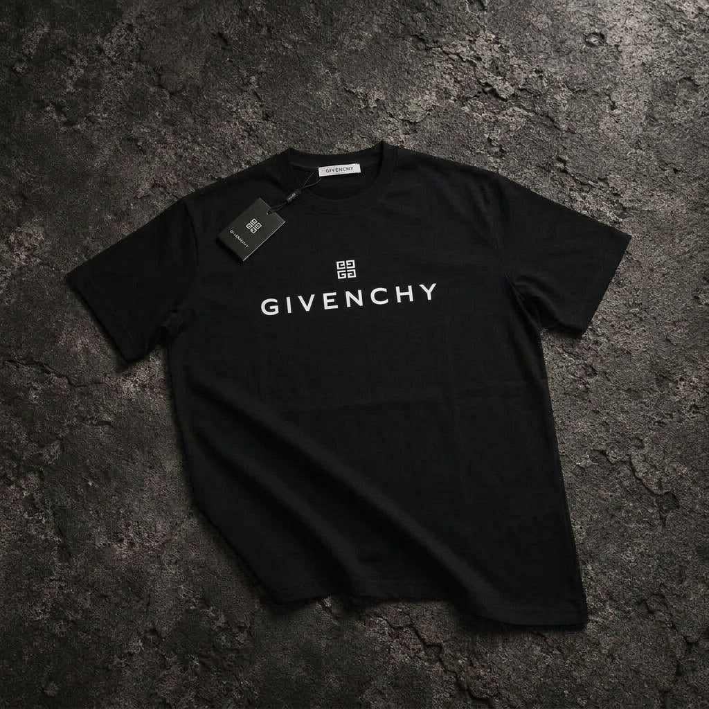 Minimal Givenchy Tee Black — Slim Fit